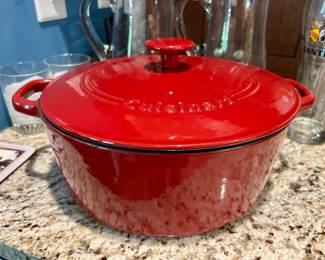 Cuisinart Chef's Classic Enameled Cast Iron 7-Quart Round Covered Casserole, Venice Red