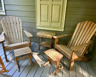 Outdoor Hardwood Adirondack Seating Group
