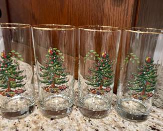 Vintage Spode Christmas Glasses