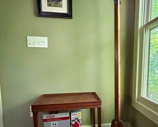 Wooden Coat Rack / Hall Tree • Tray-Top Side Table / Lamp Table