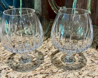 (2) Vintage Cut Crystal Brandy Snifters