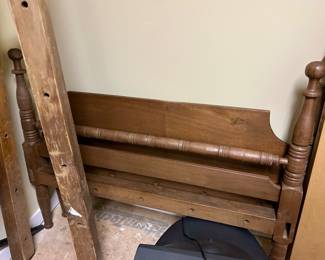 Vintage Solid Wood Bed – Complete with Rails