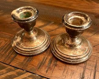 Pair Weighted Sterling Silver Candlesticks
