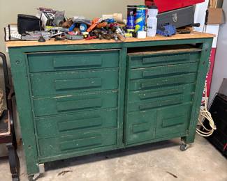 Handcrafted Workshop Cabinet with Multiple Tool & Hardware Drawers