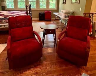Red Recliners - Pair