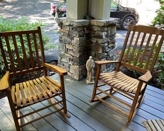 Pair of Matching Hardwood Porch Rockers