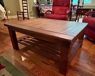 Craftsman Style Coffee Table with Lower Shelf