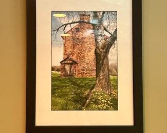 Framed Architectural Photograph – Stone Mill/Barn Scene