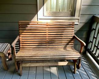 Outdoor Hardwood Porch Glider