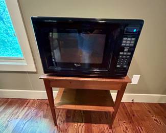 Microwave Stand & Whirlpool Microwave
