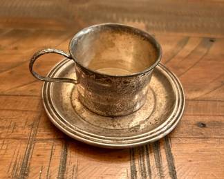 Sterling Silver Miniature Cup & Saucer
