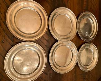 Set of 6 Sterling Silver Saucers