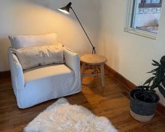 Slipcovered Swivel Chair