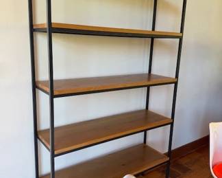 Tall Wood and Metal Shelf
