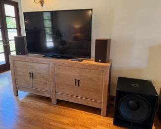 4 Door Wood - Cabinet 60" Sharp Aquos TV