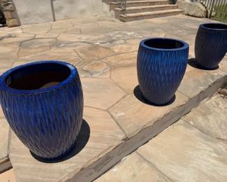 4 Stoneware Garden Pots