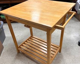 Butcher block style kitchen table