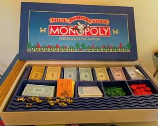 Anniversary Monopoly with gold tone pieces