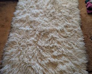 2 vintage Greek Flokati rugs approx 4' x 6'