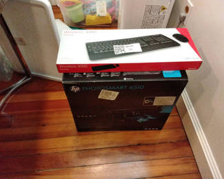 Lot 26: HP Photosmart 6510 Printer and Microsoft Wireless Desktop 3000 Keyboard and Mouse