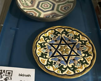 Lot 311: Pair of Plates: Star of David & Saks Fifth Avenue Vintage Bowl
