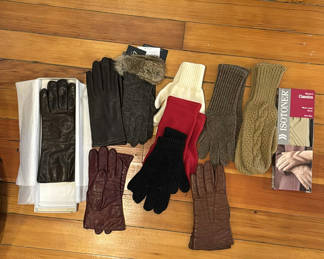 Lot 901: Assorted Winter Gloves with a Black Two-Drawer Organizer
