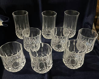 Lot 242: Clear Faceted Glass Tumblers