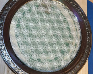 Lot 266: Round silver-plated cake plate with ornate border