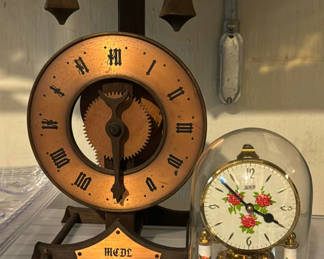 Lot 166: Vintage Buco Bauman Swiss skeleton clock