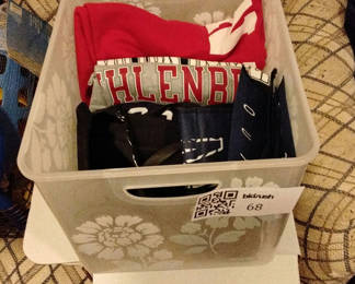Lot 68: Clothing and Books in Storage Containers