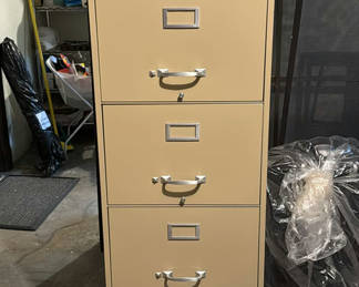 Lot 261: Cole beige metal seven-drawer filing cabinet with Key