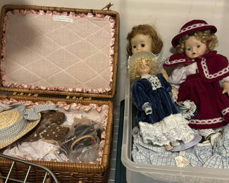 Lot 102: Porcelain collectible dolls with accessories
