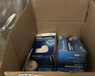 Lot 144: Assorted Medical Gloves and First Aid Supplies