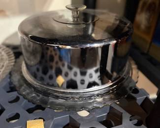 vintage chrome cake saver 
