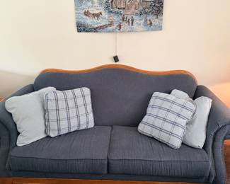 retro blue sofa in excellent condition 