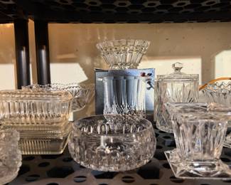 Crystal serving pieces 
