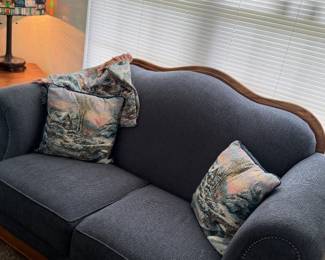 retro blue loveseat 