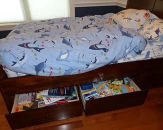 Boys Storage Bed With Night Table, Kids Books