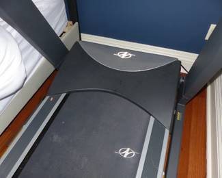 Upholstered Bed, Night Table, Treadmill