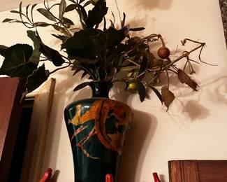 vase with greenery
