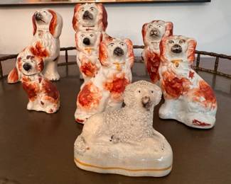 Staffordshire 19th Century Wally Dog Figurines. 