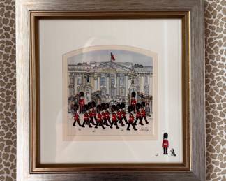 Buckingham Guards Marching. Signed by Artist. Measures 10" x 10" Overall. Photo 1 of 2. 
