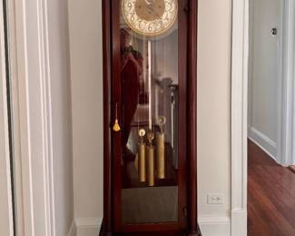 J.E. Caldwell & Company of Philadelphia Mahogany Grandfather Clock Presented to Gilbert Raynolds Combs Founder of The Combs Broad Street Conservatory of Music.  Photo 1 of 6.  
