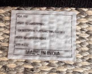Wool Flatware Area Rug with Grey Blend Undertones. Measures 9' x 12'.  Photo 3 of 4. 