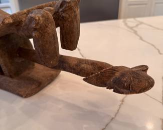Hand-Carved "Sleeping Man Figurine" Photo 2 of 4. 