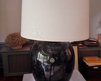 Ebony Glazed Ceramic Table Lamp. Measures 27" H. 