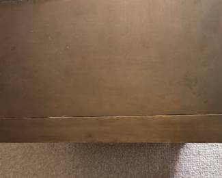 RH Annecy Metal-Wrapped 54" Desk in Aged Bronze with Patina. Measures 68" W x 30" D x 30" H. Photo 5 of 5.