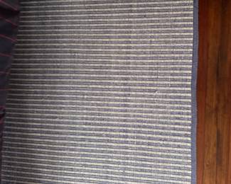 Land of Nod Blue & White Stipe Wool & Cotton Rug. Measures 8' x 10'. Photo 1 of 4. 