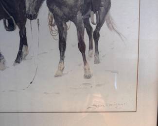 "The Fall of the Cowboy," Frederic Remington Framed Print. Measures 38" x 30". Photo 2 of 2.