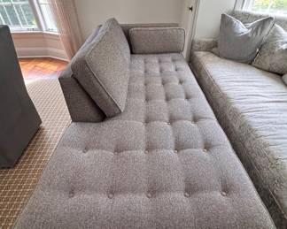 Room & Board Right Facing Chaise with Tufted Bottom Cushion. Measures 88" W x 40" D. Photo 2 of 6. 